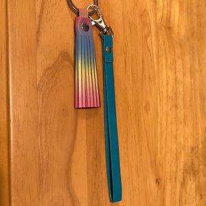 Reflective tassel keychain with wristlet strap